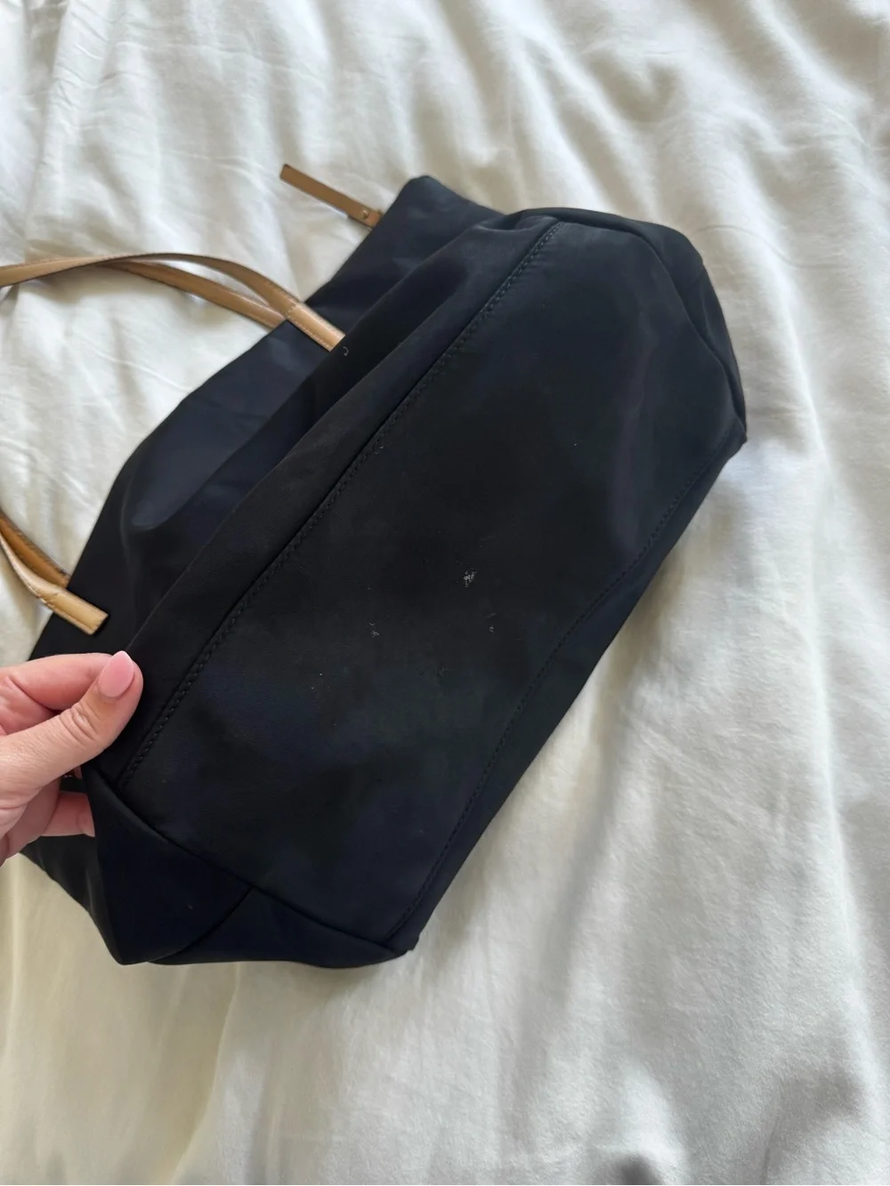 kate spade Black Tote with Tan Handles